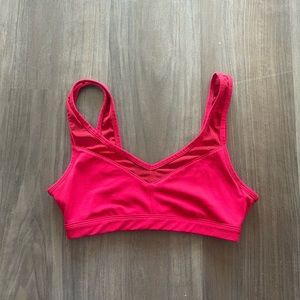 Red Fabletics sports bra